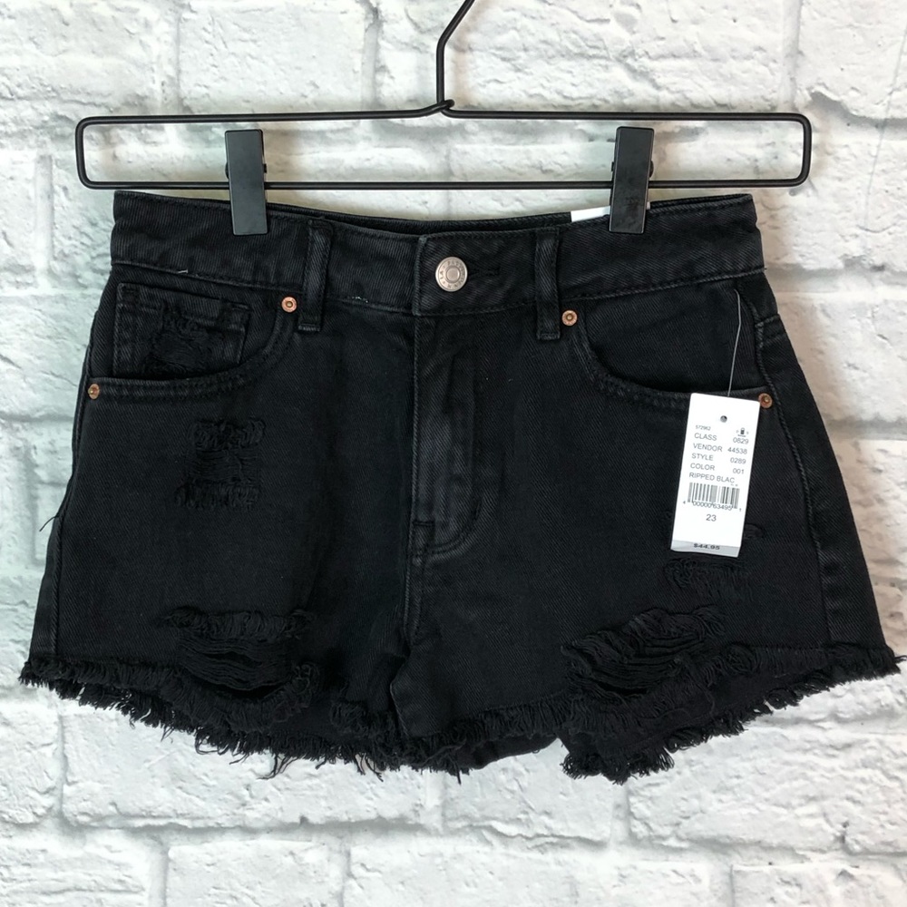 NWT PacSun size 23 black high rise festival shorts